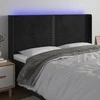 Galvūgalis su LED, juodos spalvos, 203x16x118/128cm, aksomas