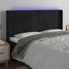 Galvūgalis su LED, juodos spalvos, 203x16x118/128cm, aksomas