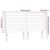 Galvūgalis su LED, juodos spalvos, 203x16x118/128cm, audinys