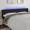 Galvūgalis su LED, juodos spalvos, 203x16x78/88cm, audinys
