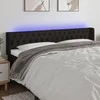 Galvūgalis su LED, juodos spalvos, 203x16x78/88cm, audinys
