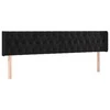 Galvūgalis su LED, juodos spalvos, 203x16x78/88cm, aksomas