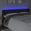 Galvūgalis su LED, juodos spalvos, 203x16x78/88cm, dirbtinė oda