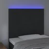 Galvūgalis su LED, juodos spalvos, 80x5x118/128cm, aksomas