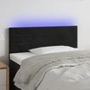 Galvūgalis su LED, juodos spalvos, 80x5x78/88cm, aksomas