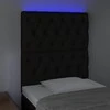Galvūgalis su LED, juodos spalvos, 80x7x118/128cm, audinys