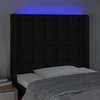 Galvūgalis su LED, juodos spalvos, 83x16x118/128cm, audinys