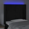 Galvūgalis su LED, juodos spalvos, 83x16x118/128cm, aksomas