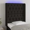 Galvūgalis su LED, juodos spalvos, 83x16x118/128cm, audinys
