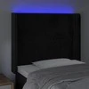 Galvūgalis su LED, juodos spalvos, 83x16x118/128cm, aksomas