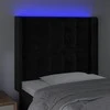 Galvūgalis su LED, juodos spalvos, 83x16x118/128cm, aksomas