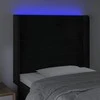 Galvūgalis su LED, juodos spalvos, 83x16x118/128cm, aksomas