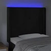 Galvūgalis su LED, juodos spalvos, 83x16x118/128cm, aksomas