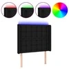 Galvūgalis su LED, juodos spalvos, 83x16x118/128cm, audinys