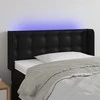 Galvūgalis su LED, juodos spalvos, 83x16x78/88cm, dirbtinė oda