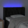 Galvūgalis su LED, juodos spalvos, 83x16x78/88cm, aksomas