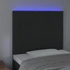 Galvūgalis su LED, juodos spalvos, 90x5x118/128cm, aksomas