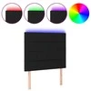 Galvūgalis su LED, juodos spalvos, 90x5x118/128cm, audinys