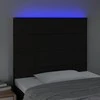 Galvūgalis su LED, juodos spalvos, 90x5x118/128cm, audinys