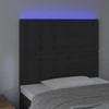 Galvūgalis su LED, juodos spalvos, 90x5x118/128cm, aksomas