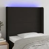 Galvūgalis su LED, juodos spalvos, 93x16x118/128cm, audinys