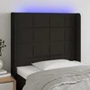 Galvūgalis su LED, juodos spalvos, 93x16x118/128cm, audinys