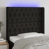 Galvūgalis su LED, juodos spalvos, 93x16x118/128cm, audinys