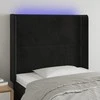 Galvūgalis su LED, juodos spalvos, 93x16x118/128cm, aksomas