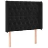 Galvūgalis su LED, juodos spalvos, 93x16x118/128cm, aksomas