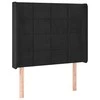 Galvūgalis su LED, juodos spalvos, 93x16x118/128cm, aksomas