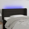 Galvūgalis su LED, juodos spalvos, 93x16x78/88cm, audinys