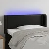 Galvūgalis su LED, juodos spalvos, 93x16x78/88cm, dirbtinė oda