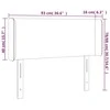 Galvūgalis su LED, juodos spalvos, 93x16x78/88cm, aksomas