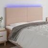 Galvūgalis su LED, kapučino spalvos, 200x5x118/128cm