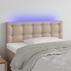 Galvūgalis su LED, kapučino spalvos, 80x5x78/88cm, dirbtinė oda