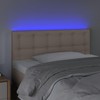 Galvūgalis su LED, kapučino spalvos, 80x5x78/88cm, dirbtinė oda