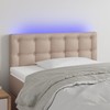 Galvūgalis su LED, kapučino spalvos, 90x5x78/88cm, dirbtinė oda