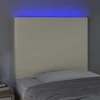 Galvūgalis su LED, kreminės spalvos, 100x5x118/128 cm