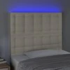Galvūgalis su LED, kreminės spalvos, 100x5x118/128 cm