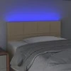 Galvūgalis su LED, kreminės spalvos, 100x5x78/88cm, audinys