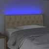 Galvūgalis su LED, kreminės spalvos, 100x7x78/88cm, audinys