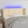 Galvūgalis su LED, kreminės spalvos, 103x16x78/88cm, audinys