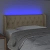 Galvūgalis su LED, kreminės spalvos, 103x16x78/88cm, audinys
