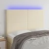 Galvūgalis su LED, kreminės spalvos, 144x5x118/128 cm