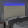 Galvūgalis su LED, kreminės spalvos, 144x5x118/128 cm