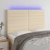 Galvūgalis su LED, kreminės spalvos, 144x5x118/128cm, audinys