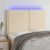 Galvūgalis su LED, kreminės spalvos, 144x5x118/128cm, audinys