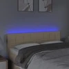 Galvūgalis su LED, kreminės spalvos, 144x5x78/88cm, audinys