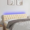 Galvūgalis su LED, kreminės spalvos, 144x7x78/88cm, audinys