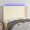 Galvūgalis su LED, kreminės spalvos, 147x16x118/128 cm